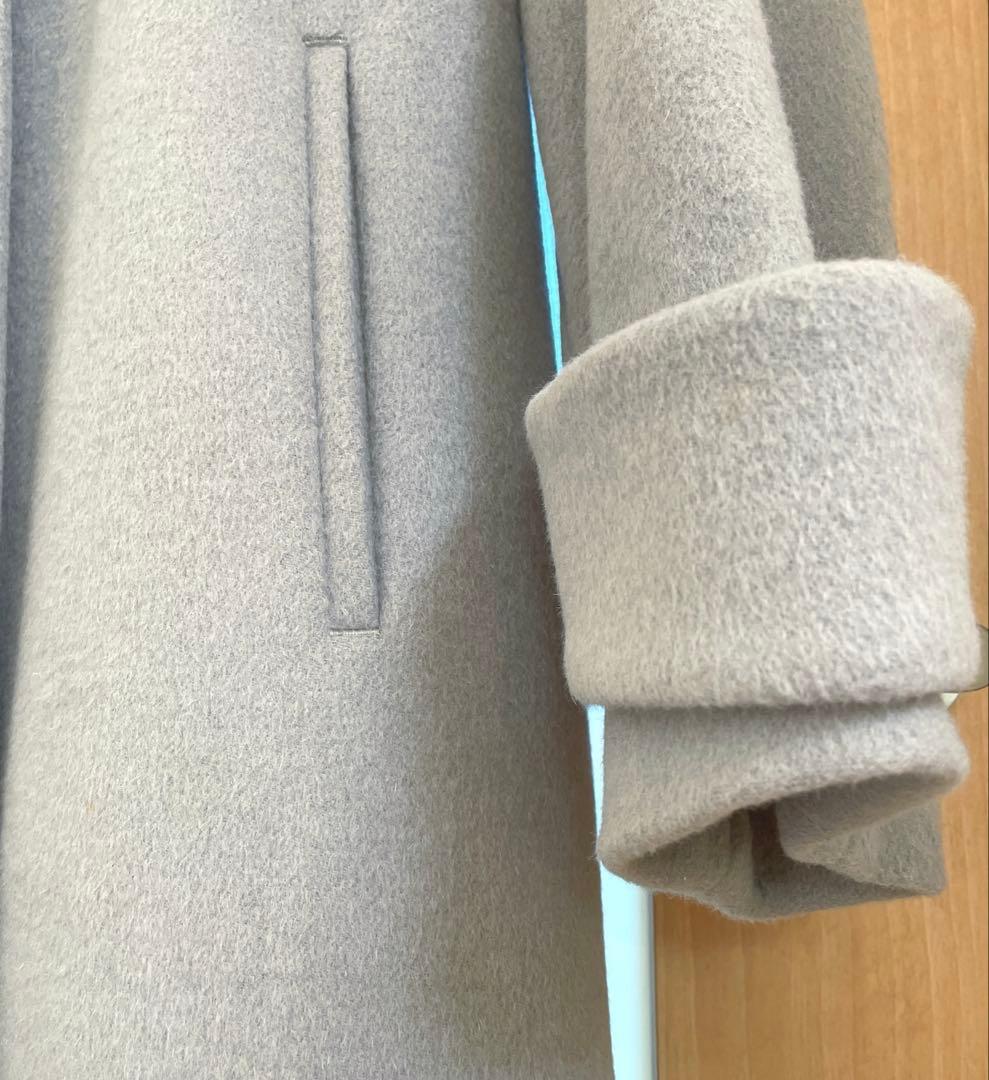 ☆極美品☆グリーンレーベル アンゴラビーバースリットノーカラーコート40