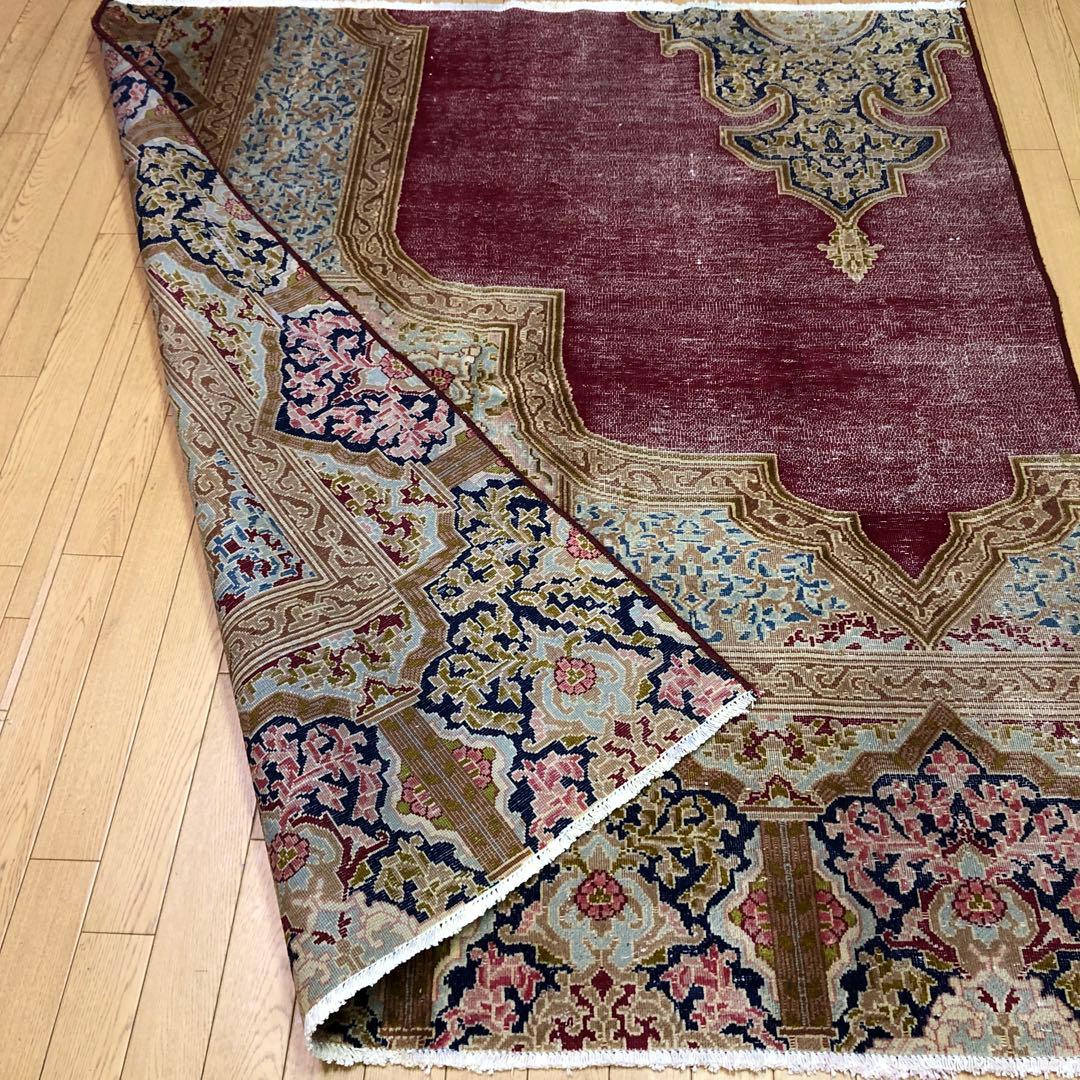 ペルシャ絨毯 ペルシャヴィンテージラグ 178x155 手織り オールド