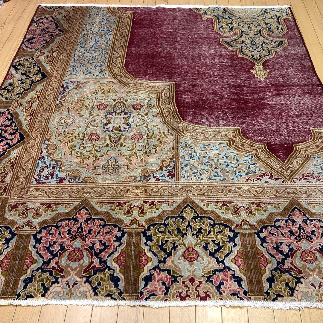 ペルシャ絨毯 ペルシャヴィンテージラグ 178x155 手織り オールド