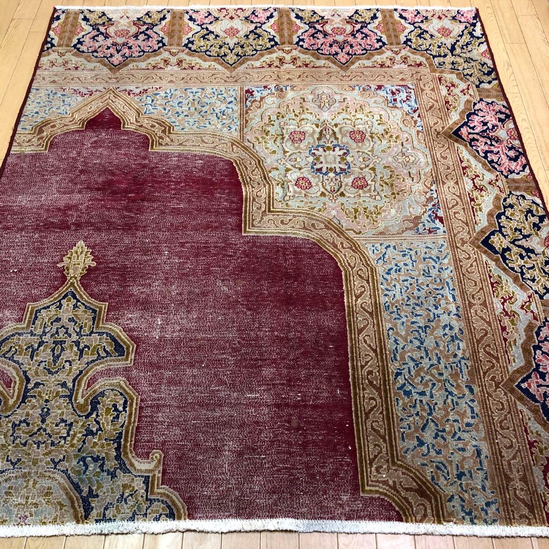 ペルシャ絨毯 ペルシャヴィンテージラグ 178x155 手織り オールド