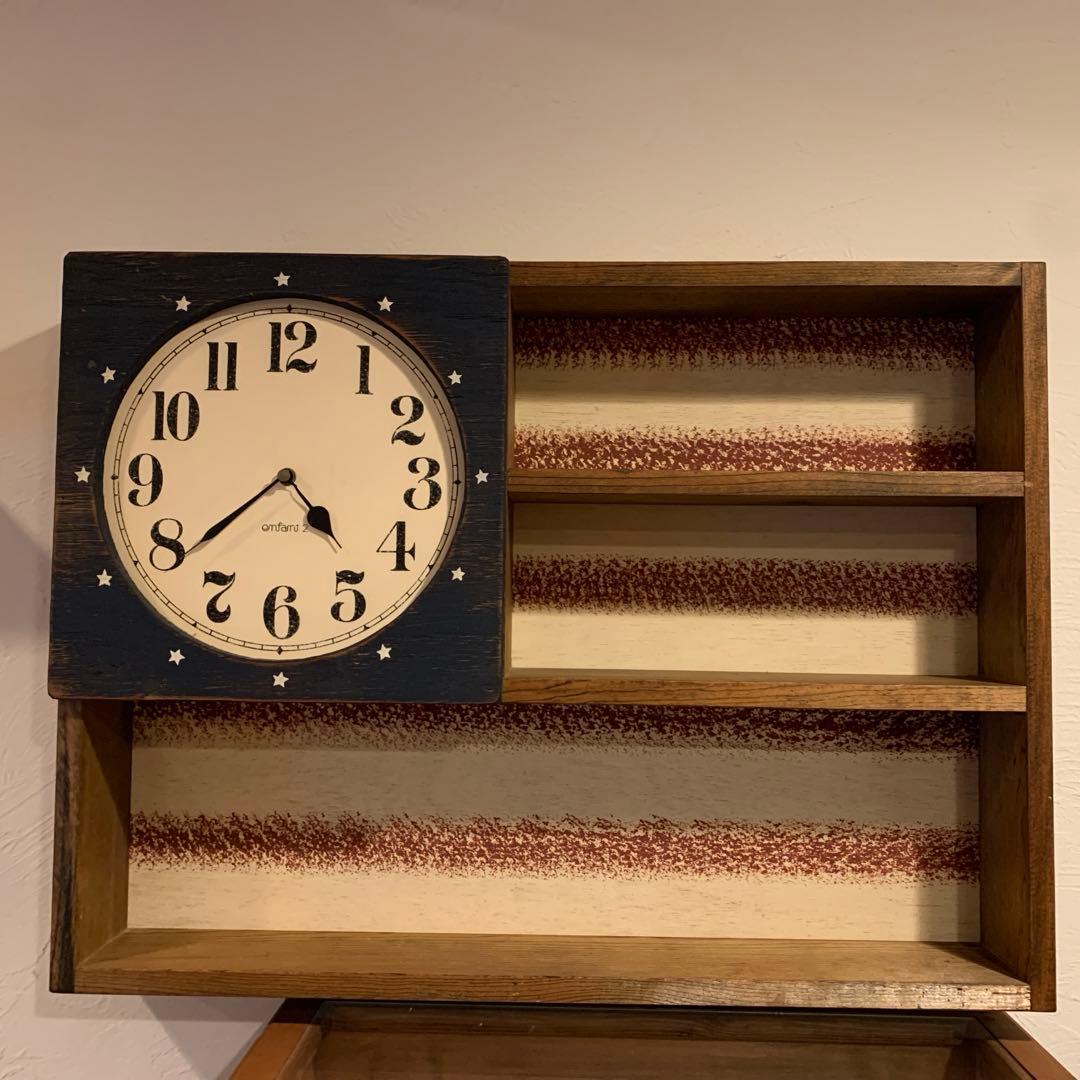アンファン　棚　置物　家具　木製壁掛け時計　アメリカンカントリー　廃盤