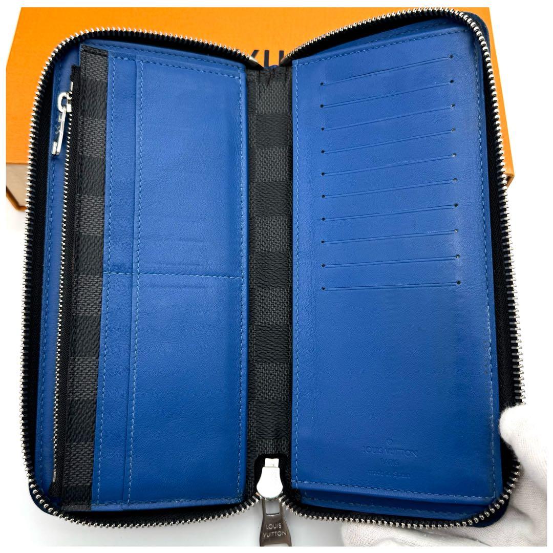 ルイヴィトン ダミエグラフィット ジッピーウォレットヴェルティカル ブルー