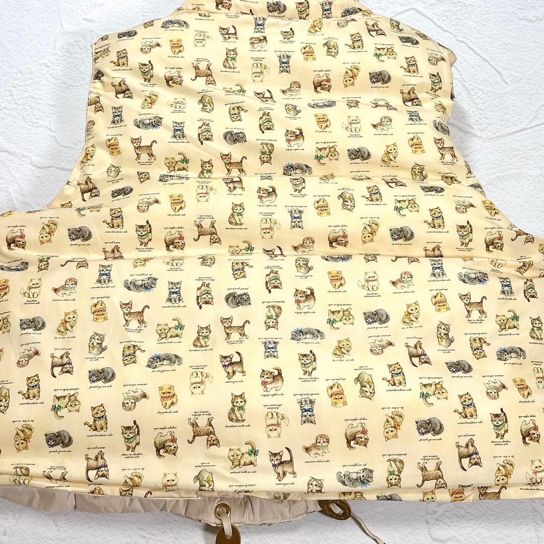 ✨美品✨ユキエモン　大きいサイズ　こねこ図鑑　ダウンベスト　3L リバーシブル