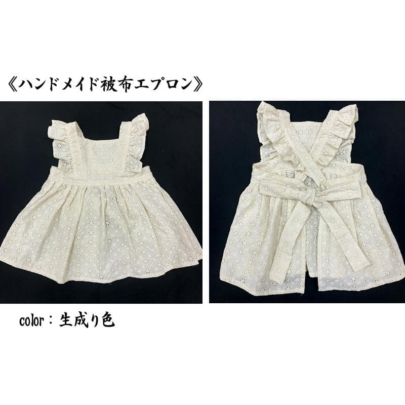 510ag41□七五三 三歳 アンティーク 女児 着物&被布エプロン 風景□美品