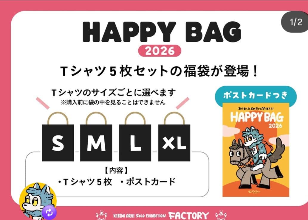 あらいきりこ/おおかみくん オリジナルTシャツ 5枚セット