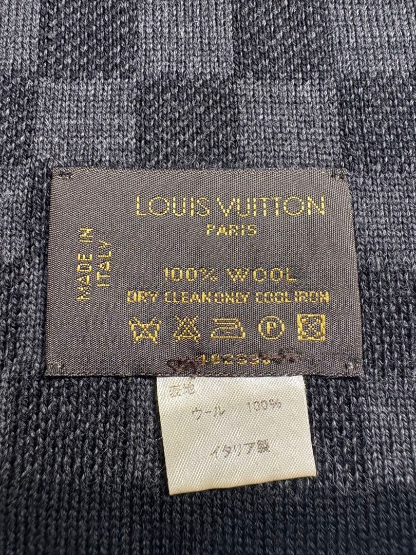 【極美品】LOUIS VUITTON ルイヴィトン マフラー ダミエ 黒