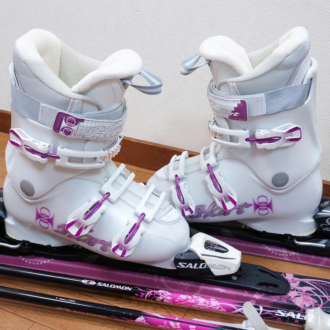 メンテ済 144cm 靴25.5cm SALOMON レディース スキーセット