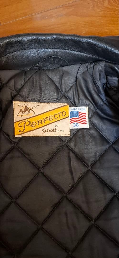 Schott ショット 613 ダブルライダース 36 米国製 星ボタン欠損あり