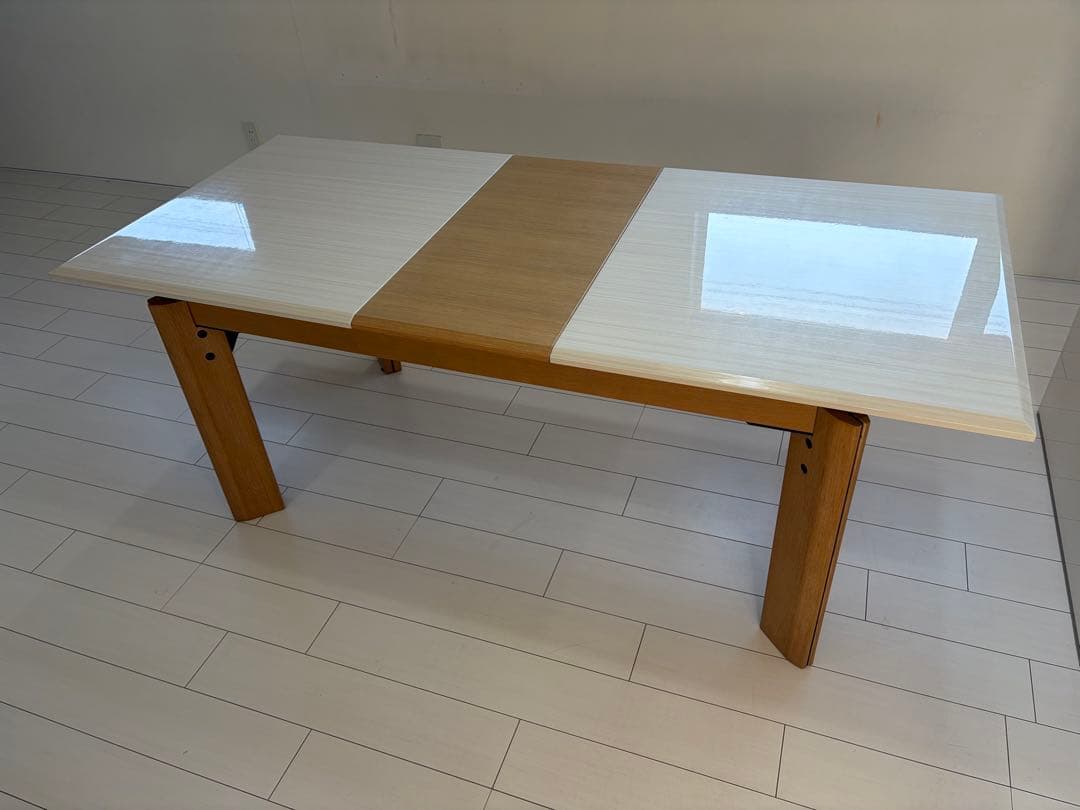シギヤマ家具⭐︎高級⭐︎伸長テーブル 白木目 北欧