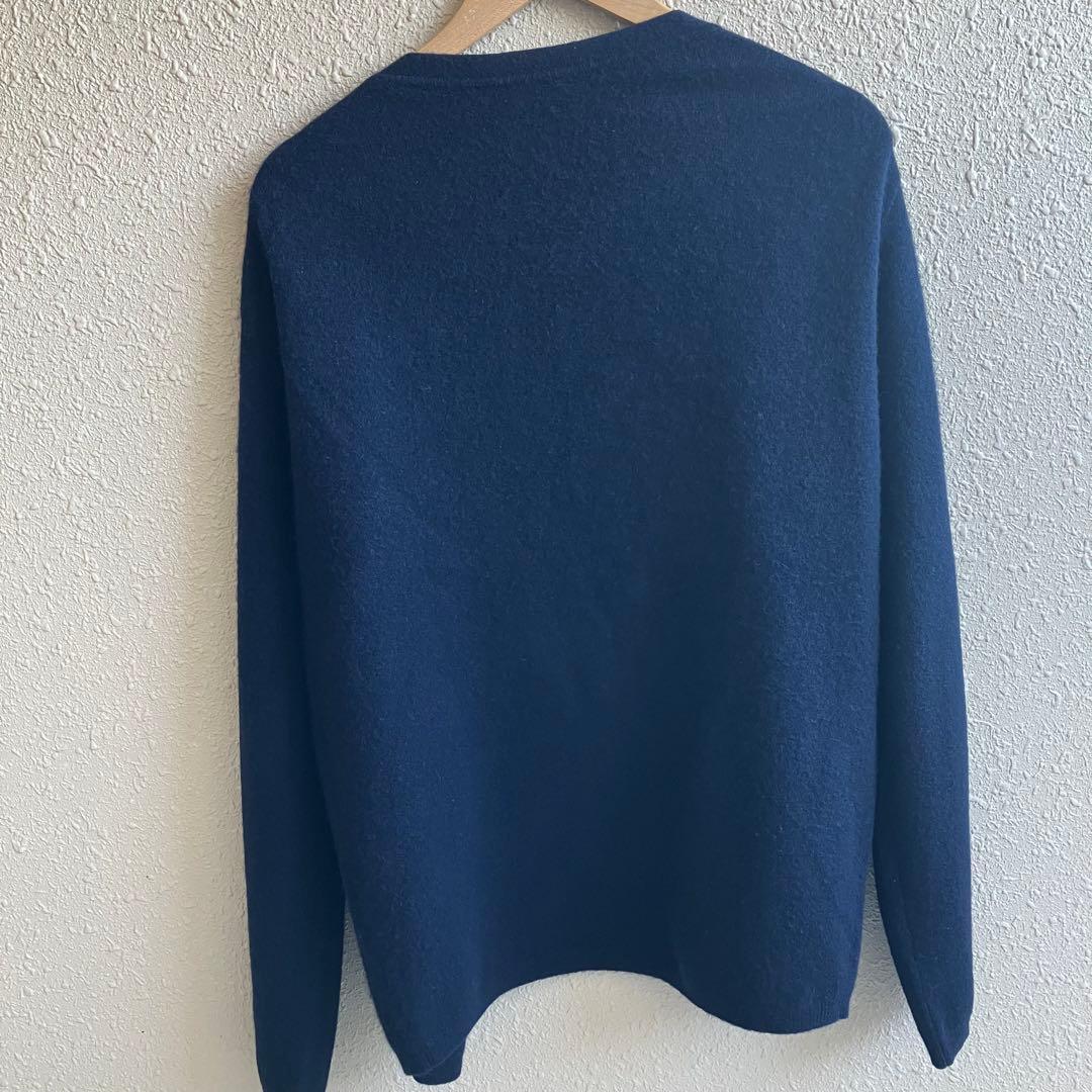田中さんのセーター　カシミヤ　ニット　カーディガン　ネイビー　XL
