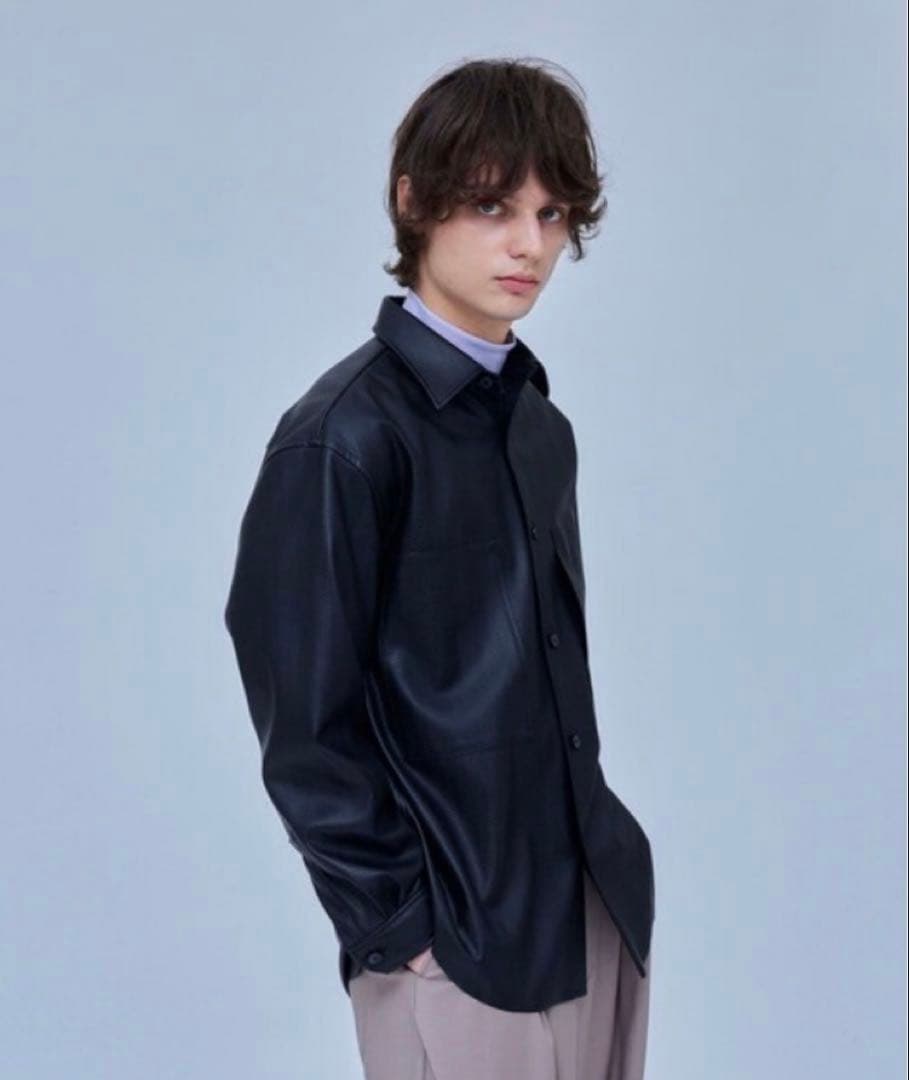 美品 ユナイテッドトウキョウ　エンボス　シンセティックレザー　シャツ　ジャケット