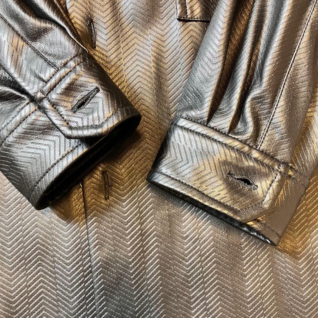 美品 ユナイテッドトウキョウ　エンボス　シンセティックレザー　シャツ　ジャケット