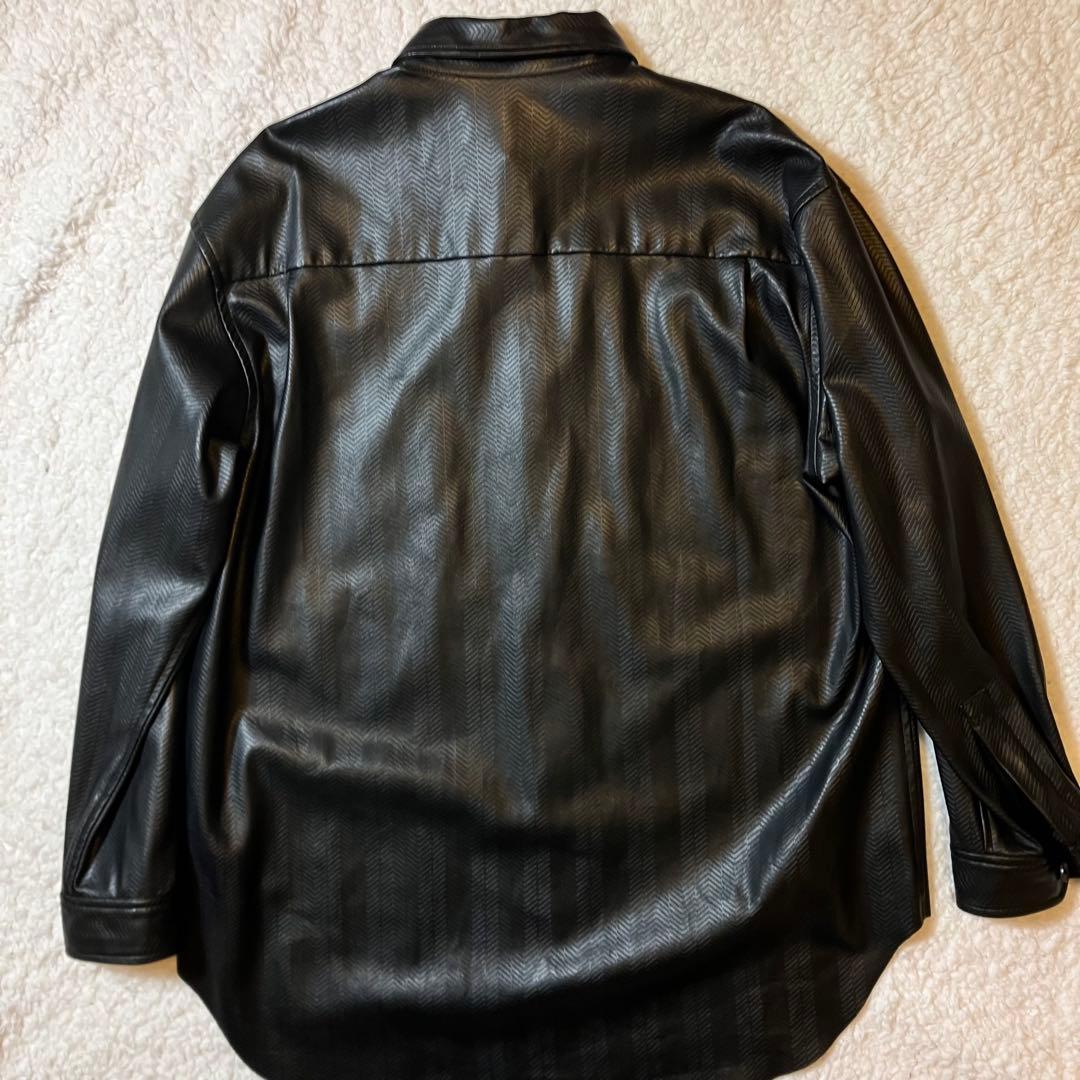 美品 ユナイテッドトウキョウ　エンボス　シンセティックレザー　シャツ　ジャケット