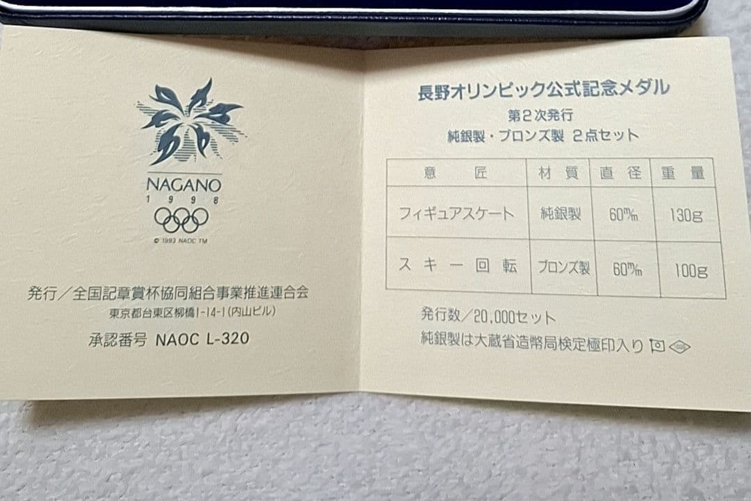長野オリンピック公式記念メダル
