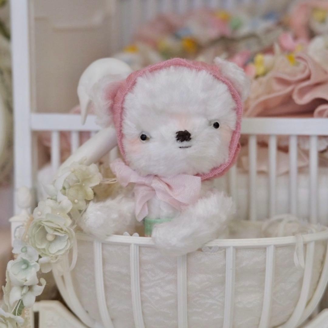 ストロベリーミルクベア ぬいぐるみ テディベア ハンドメイド 海外作家様 くま