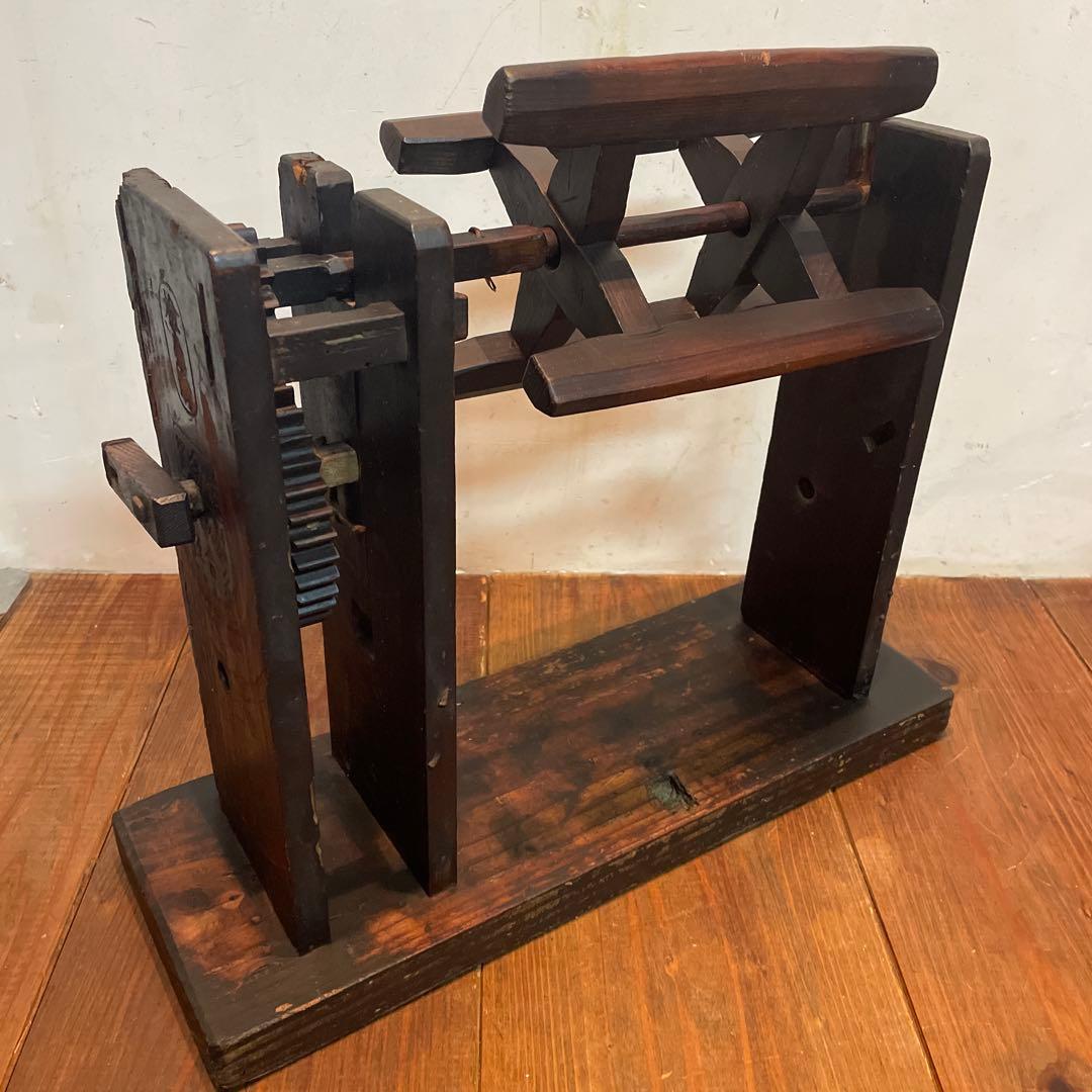 希少　年代物　木製　糸巻き機　本体　ヴィンテージ　古道具　古民家　当時物
