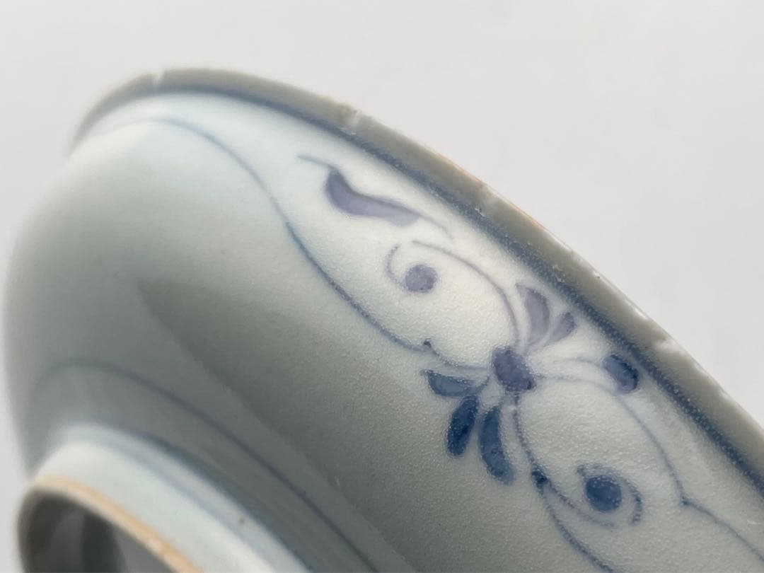 骨董　アンティーク　藍柿右衛門　桐鳳凰文様　六寸皿　丸皿　中皿　古伊万里　藍九谷