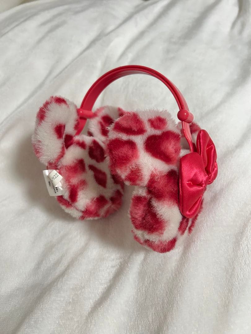 ディズニー イヤーマフ ミニー ヒョウ柄 ピンク