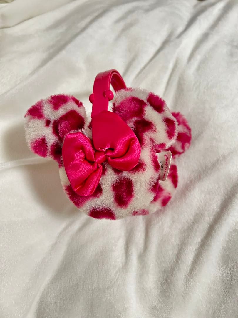 ディズニー イヤーマフ ミニー ヒョウ柄 ピンク
