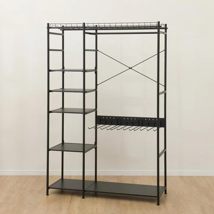 『新品未開封』【引取】マルチハンガーラックブラックスチールラック