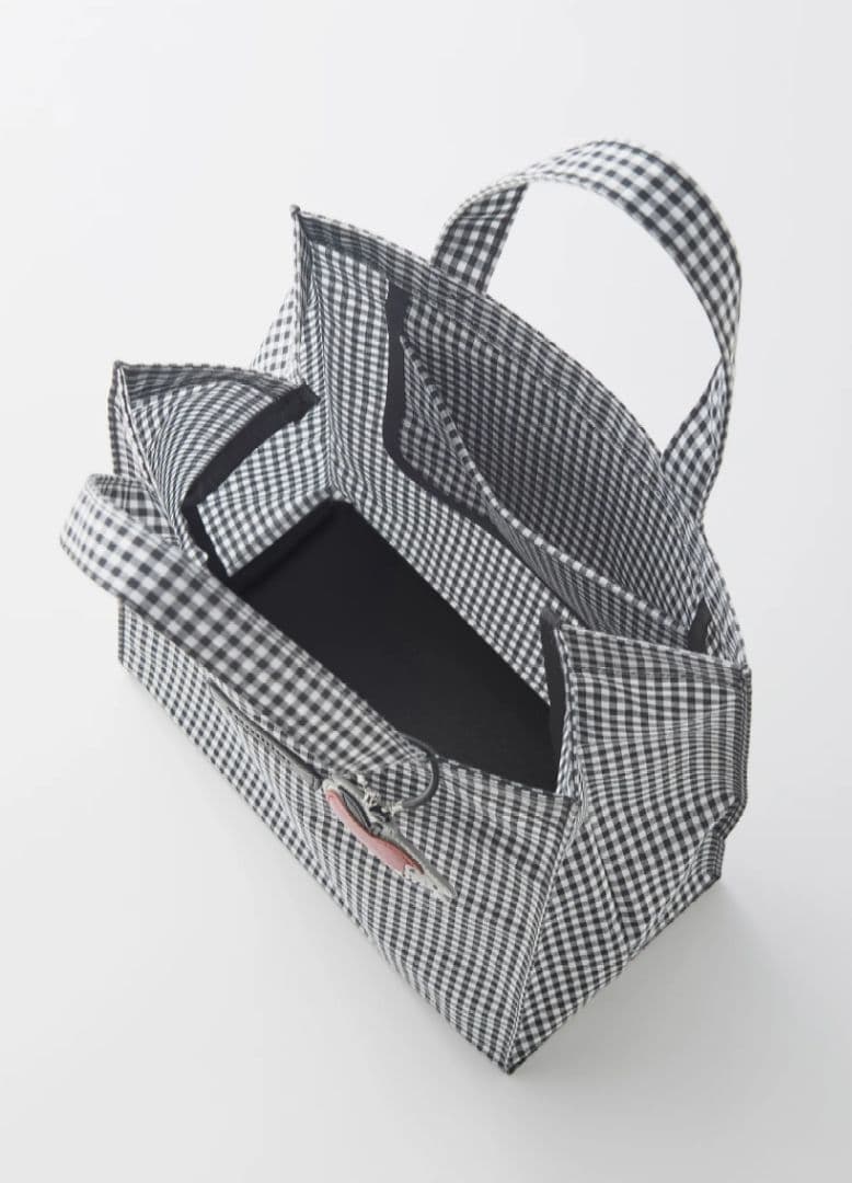 familiar　チャーム付きトートバッグ　ギンガムチェック