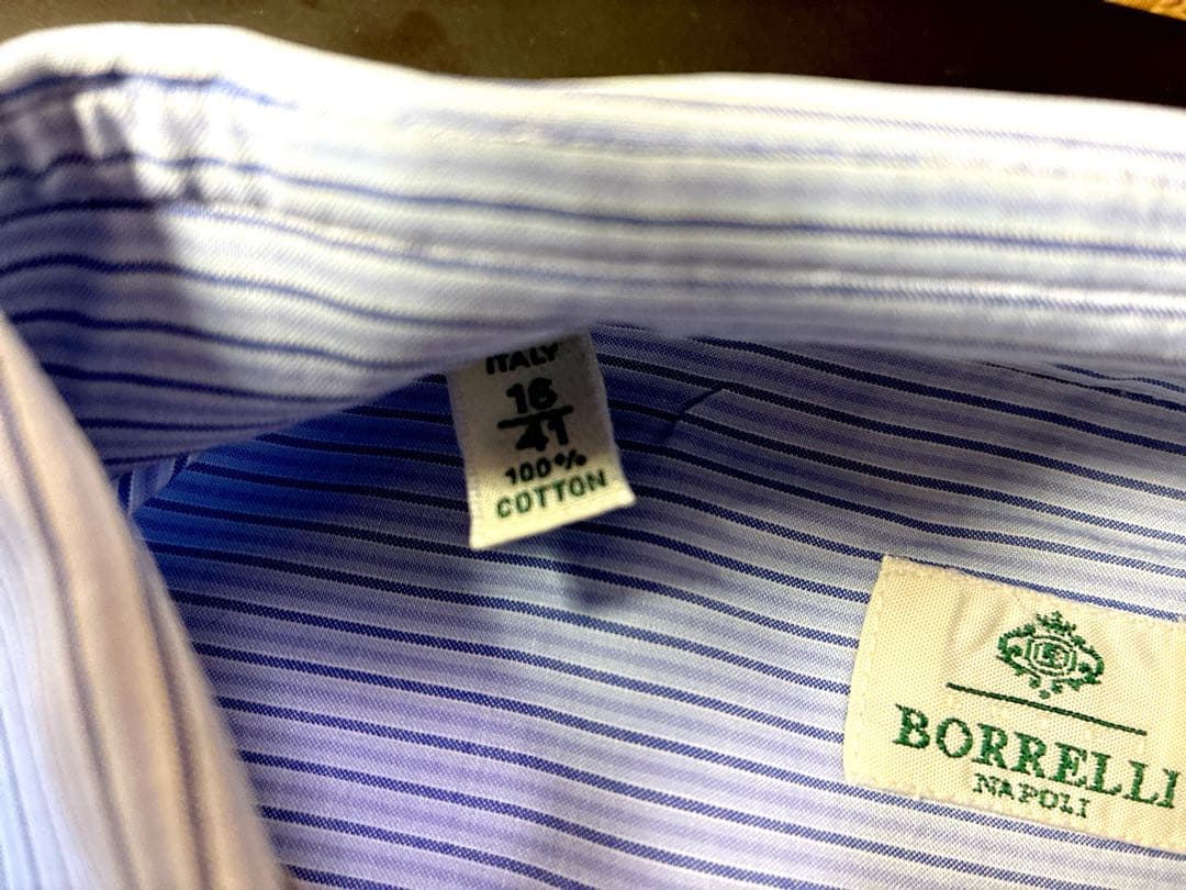LUIGI BORRELLI ルチアーノ ネイビー ストライピング 41
