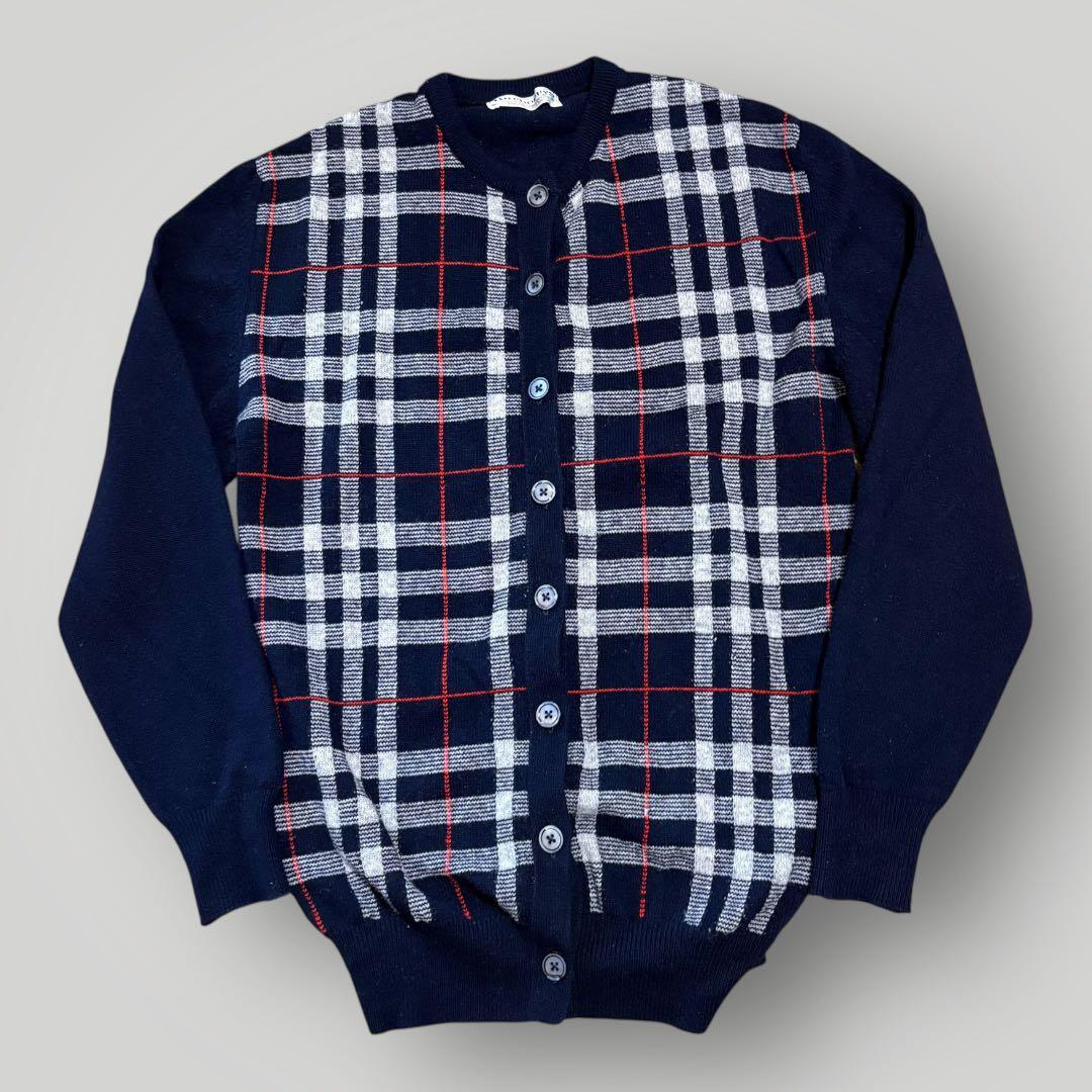 BURBERRYS バーバリー　ノバチェック　長袖カーディガン　ネイビー