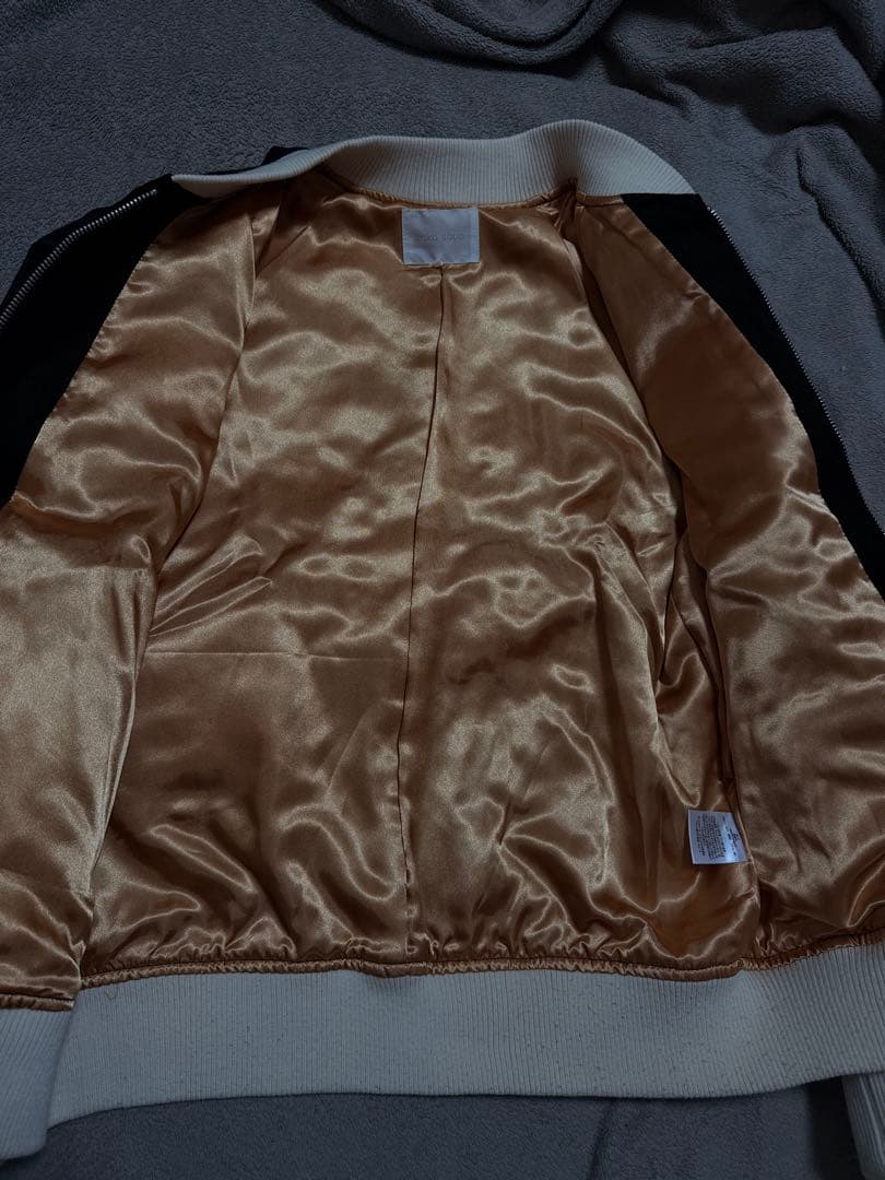 美品 ehka sopo 別珍 虎 日本地図 スカジャン unisex サテン