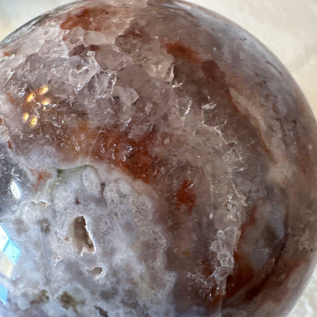 ブルーフラワーアゲート　ピンクアメジスト　スフィア　丸玉　天然石