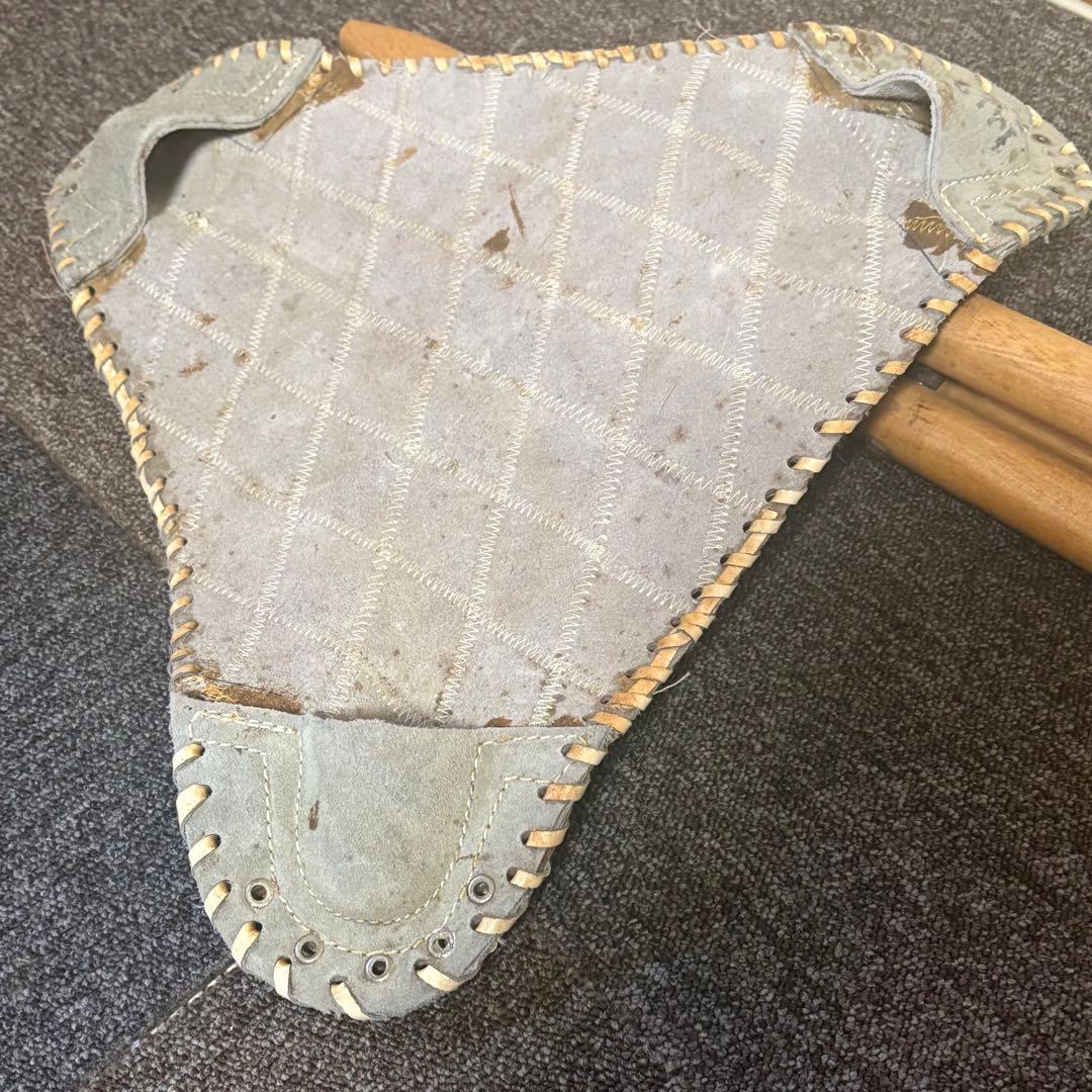 90年代アンティーク◎本革パッチワーク ハンティングチェア◎スツール