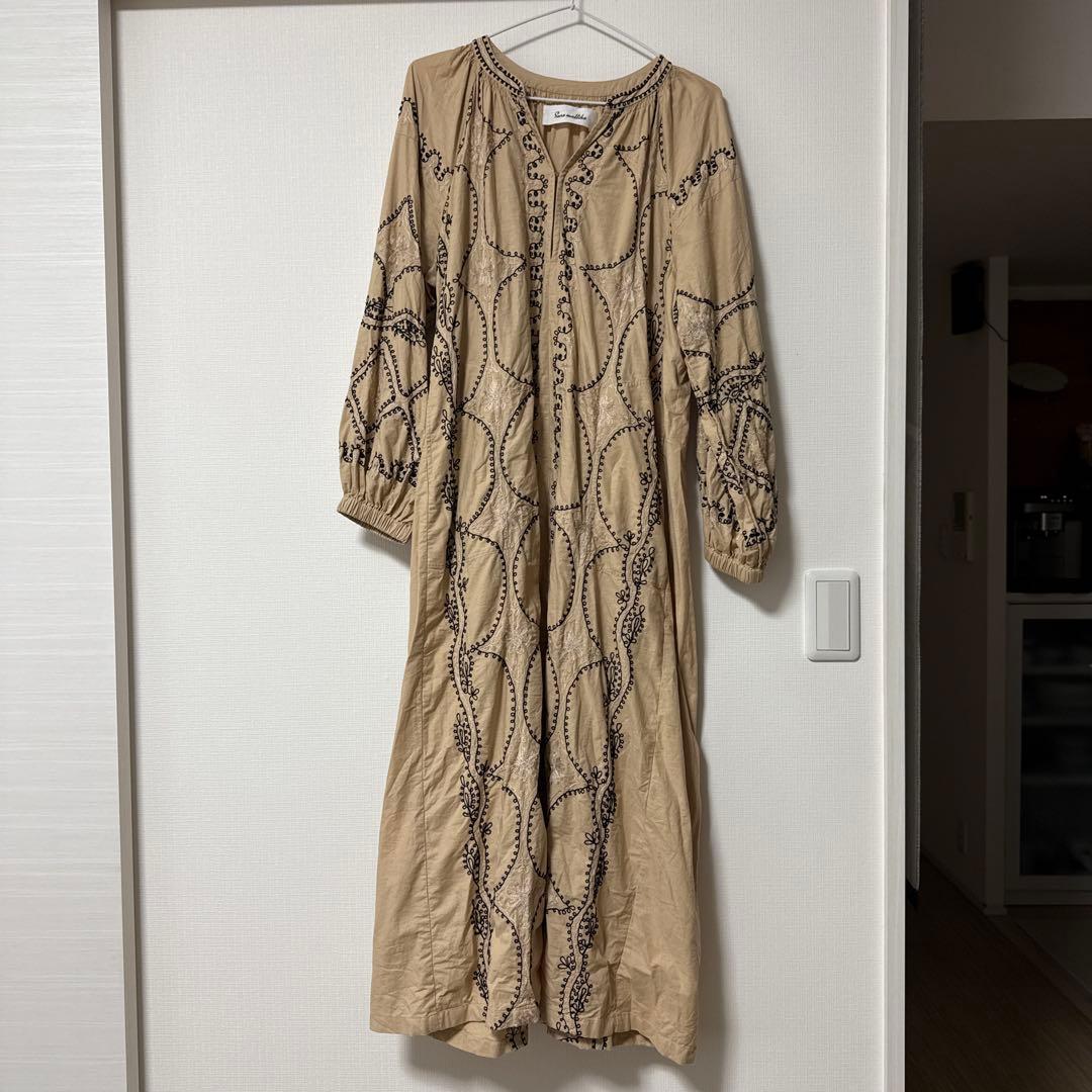 1回着用 Sara mallika コットンリネンワンピース Sサイズ