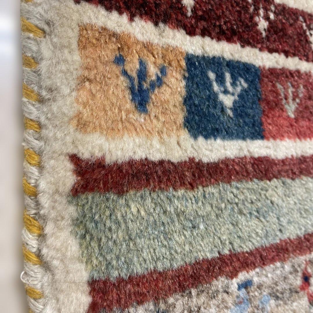 高級ペルシャ絨毯★多色模様ウールラグ★ギャバ