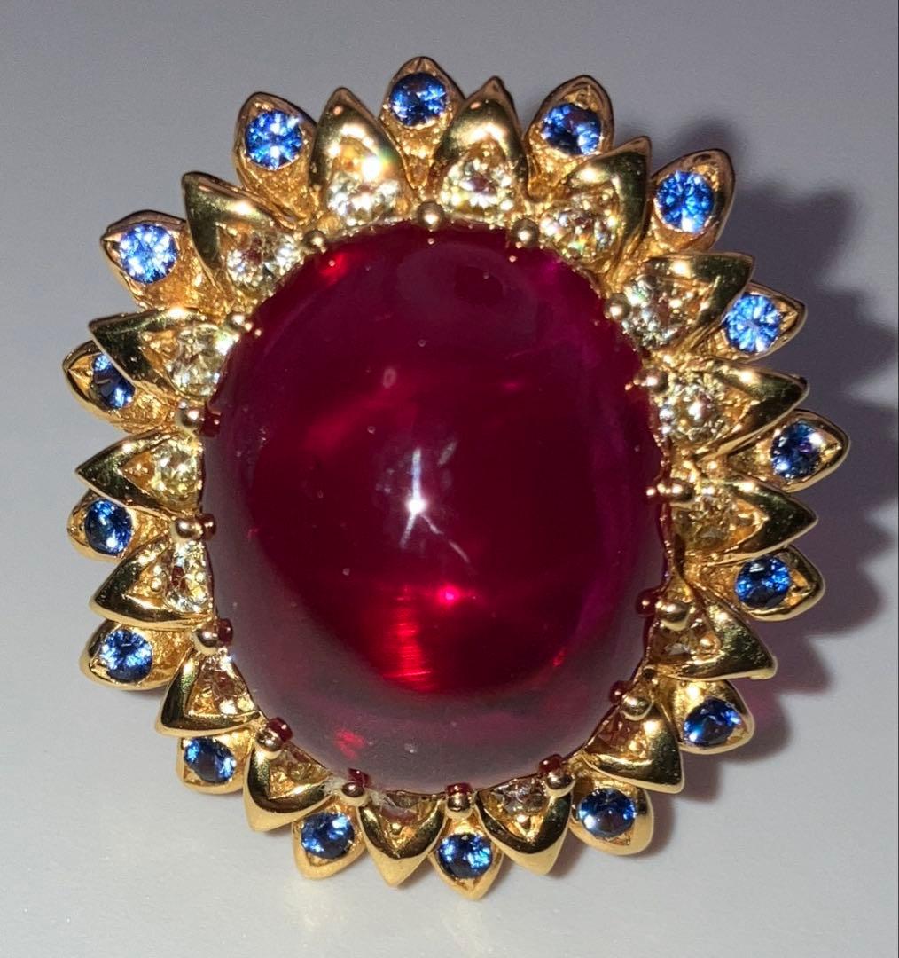 アーデルハイト モザンビーク産 ルビー20.6ct￼24kメッキ仕上 指輪