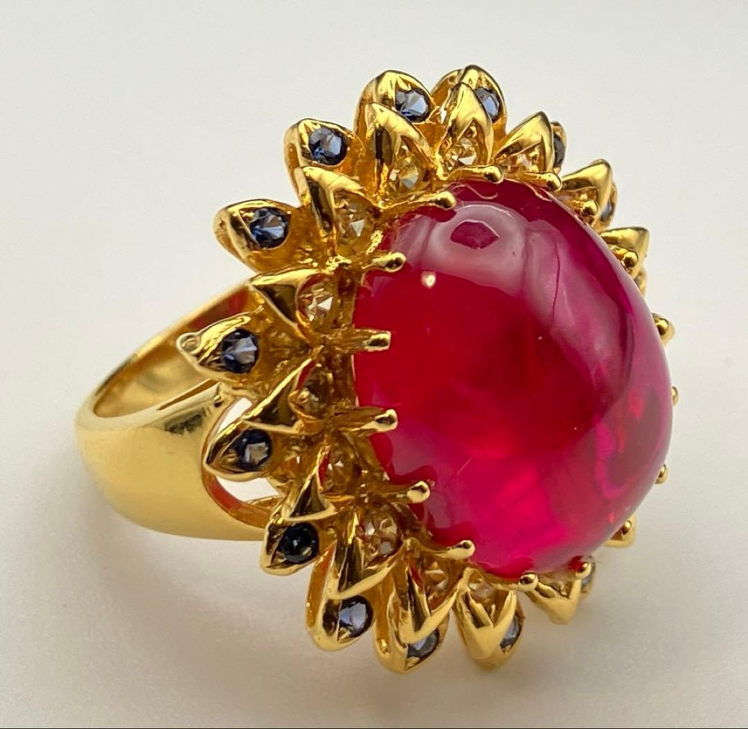 アーデルハイト モザンビーク産 ルビー20.6ct￼24kメッキ仕上 指輪