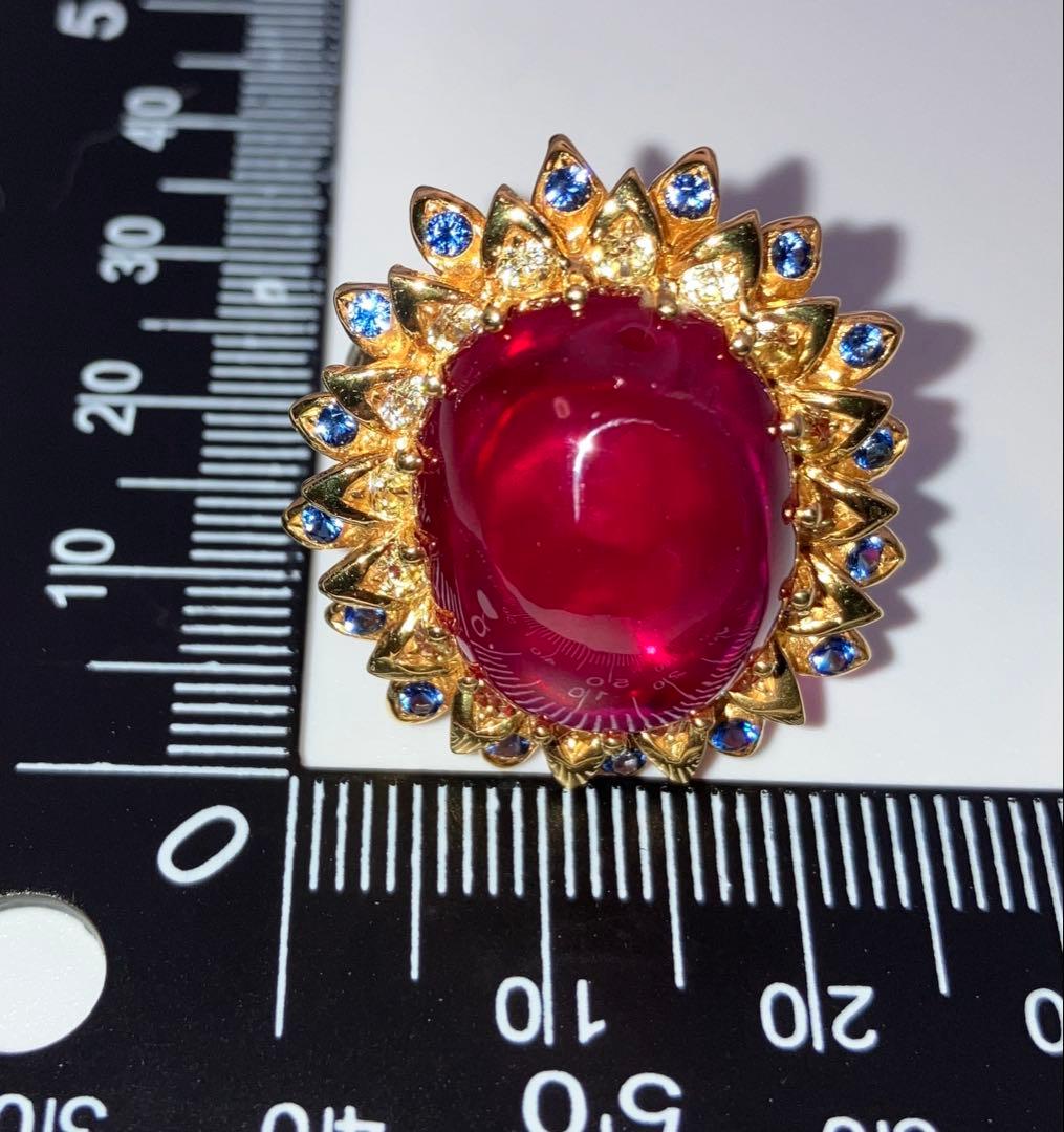 アーデルハイト モザンビーク産 ルビー20.6ct￼24kメッキ仕上 指輪