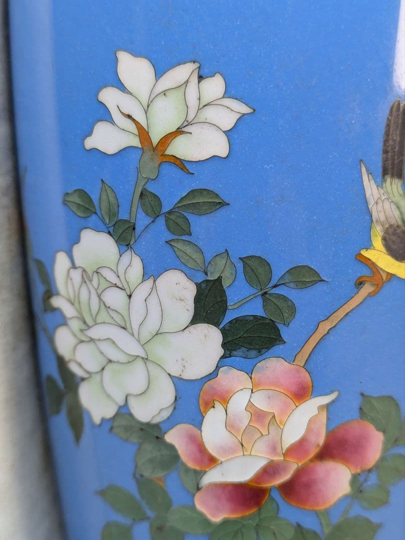 myday公式アカウント様　七宝花瓶　尾張七宝　花鳥　壺　骨董　七宝細工　古玩