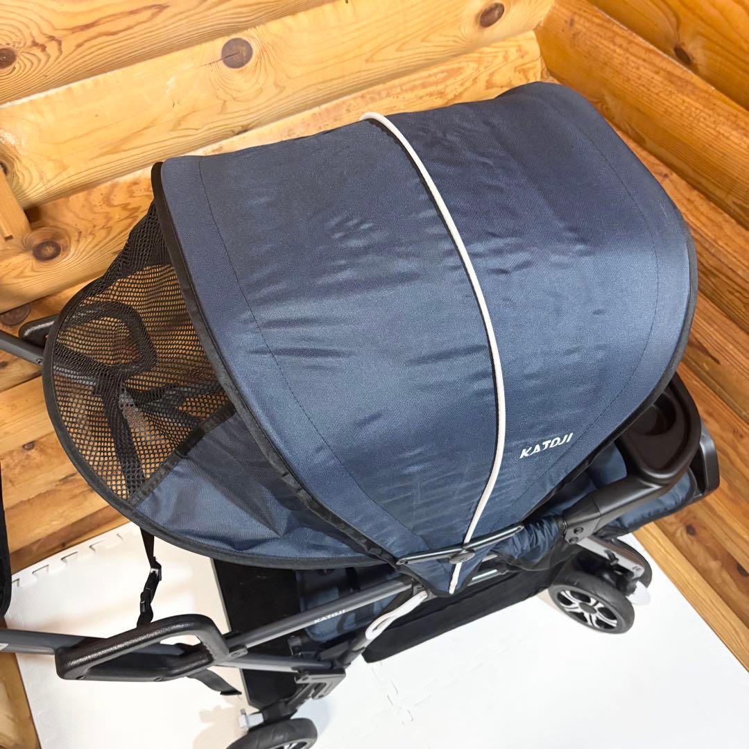 【極美品】カトージ KATOJI 2人でゴー 2人乗り ベビーカー ネイビー