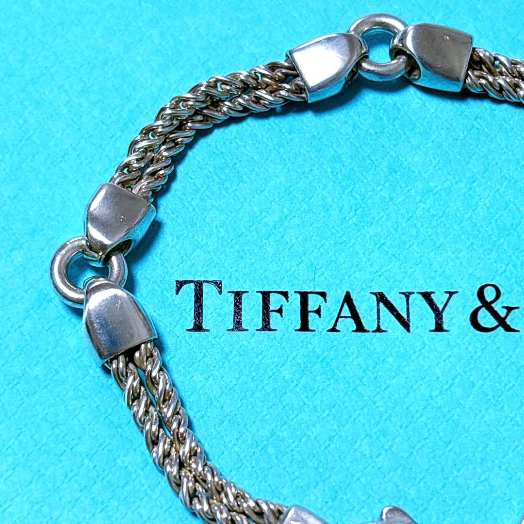 【美品】19cm 希少 ティファニー ダブルロープ リンク ブレスレット 925