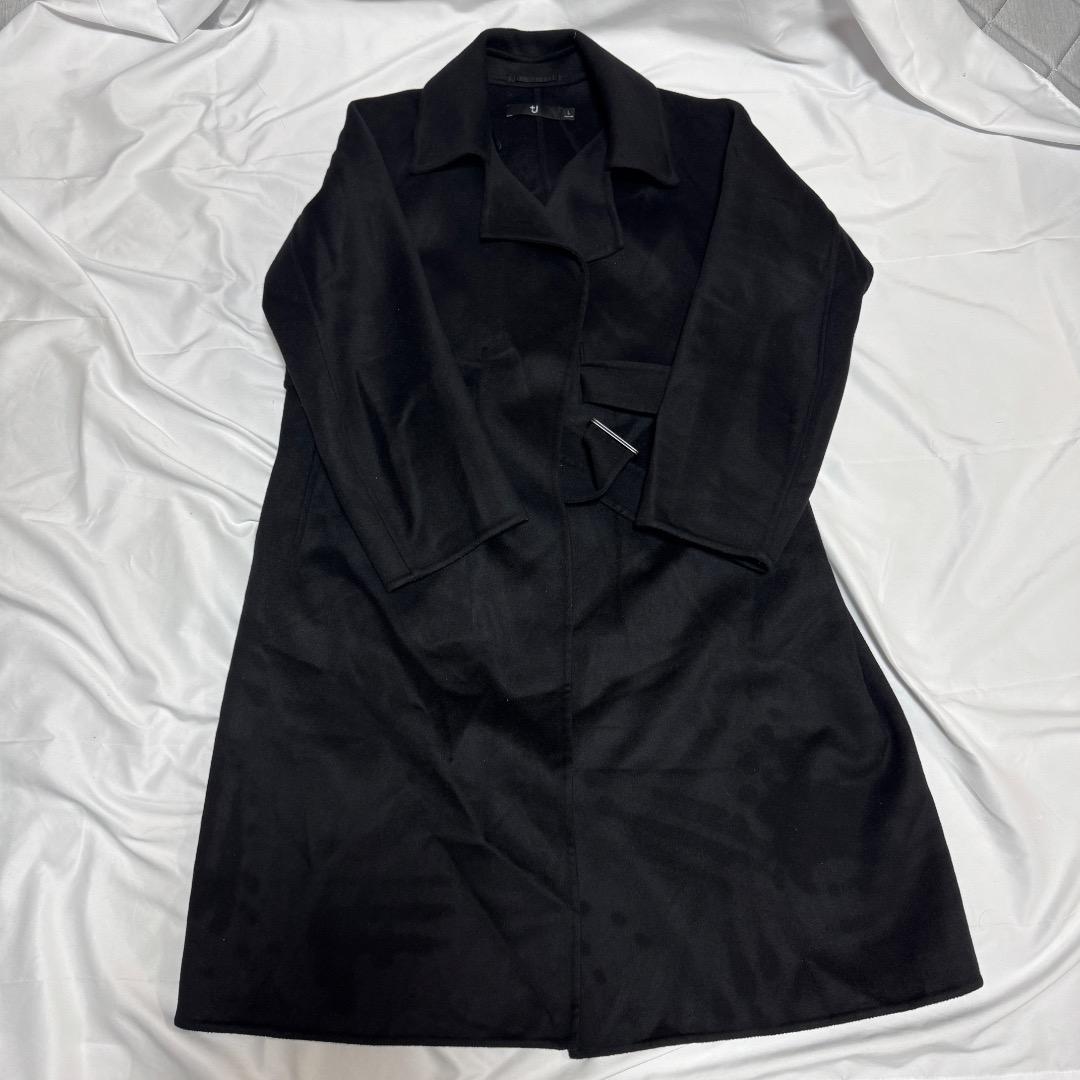 Uniqlo　＋J　カシミヤブレンド　ラップロングコート　ブラック　L