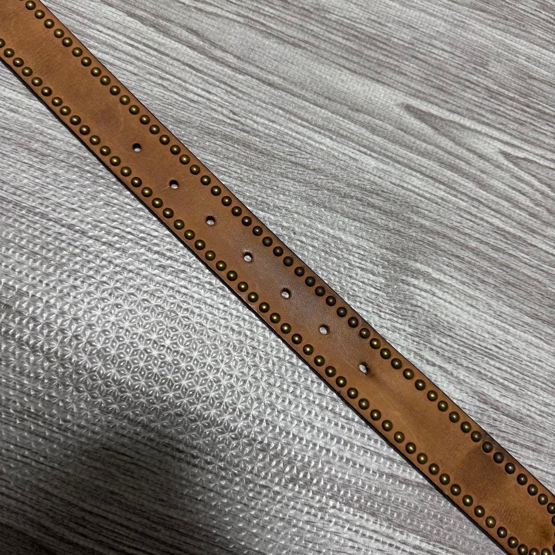 廃番品 RRL ダブルアールエル USA製 レザー スタッズベルト サイズ32