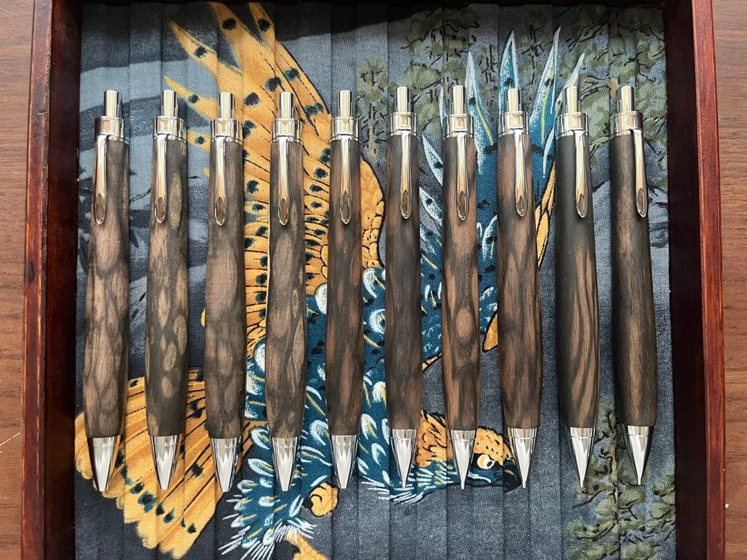 【カスタム定規】15cmオーダーページ アルミアンドウッド定規 木軸ペン