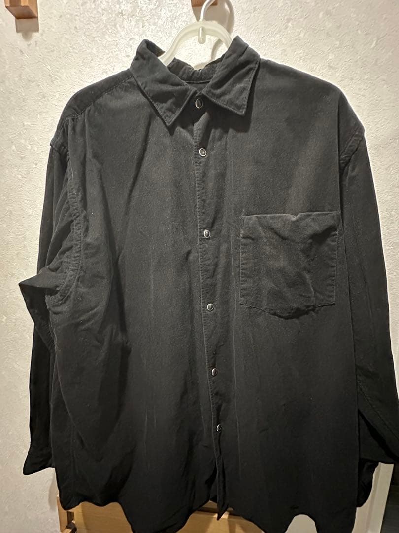 COMOLI ブラック 長袖シャツコーデュロイサイズ1