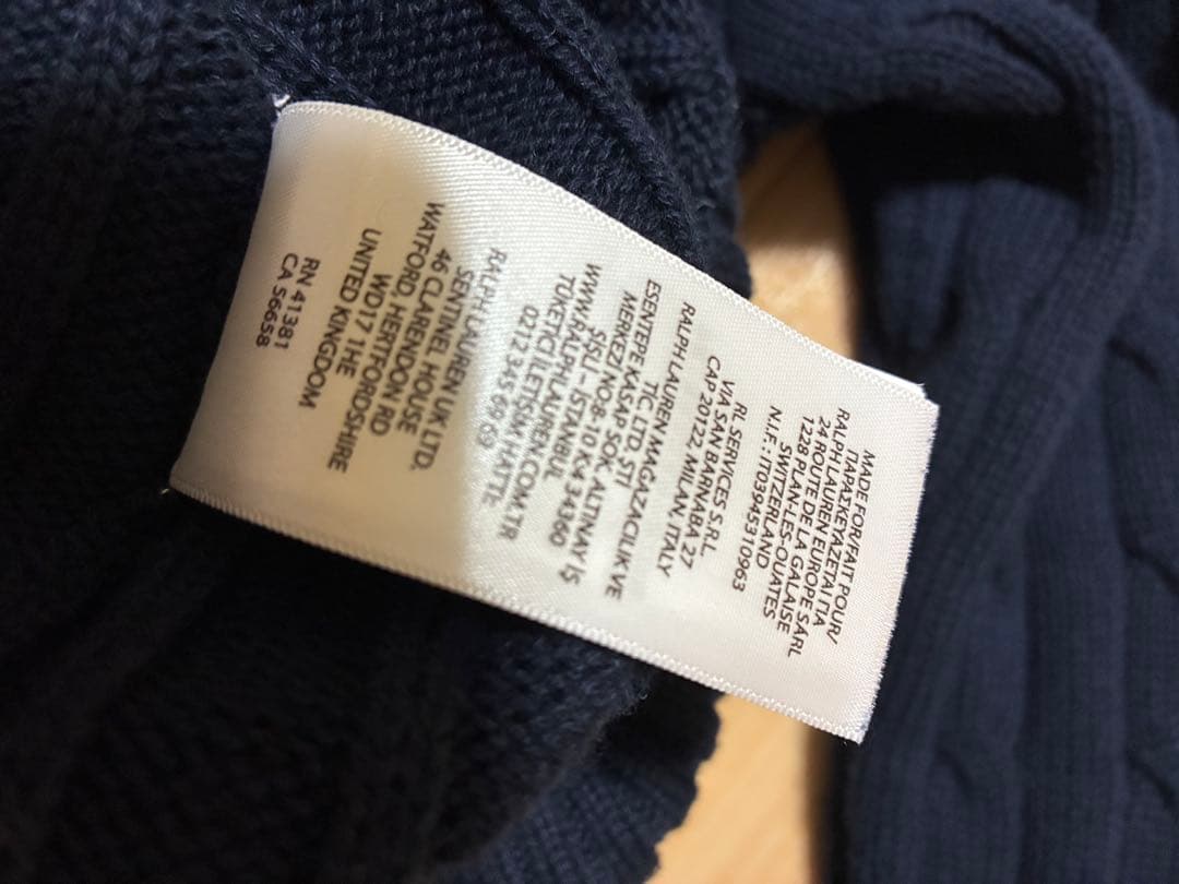 Polo Ralph Lauren ネイビー ケーブルニット　M