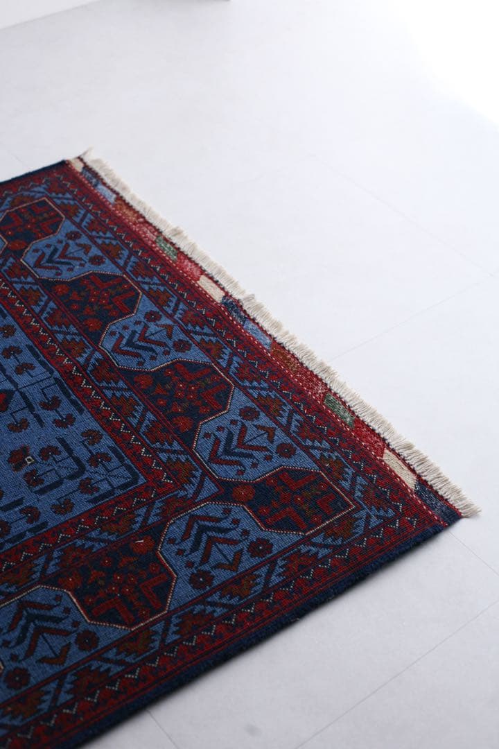 【新品】143cm×100cm アフガニスタン　トライバルラグ　ソファサイズ