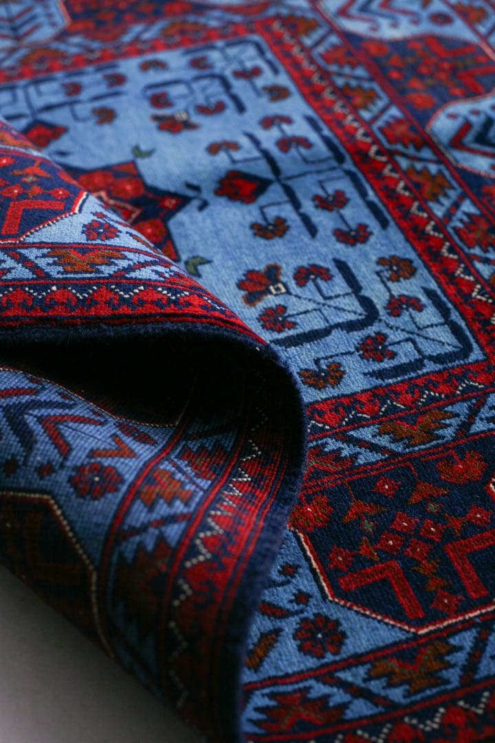 【新品】143cm×100cm アフガニスタン　トライバルラグ　ソファサイズ