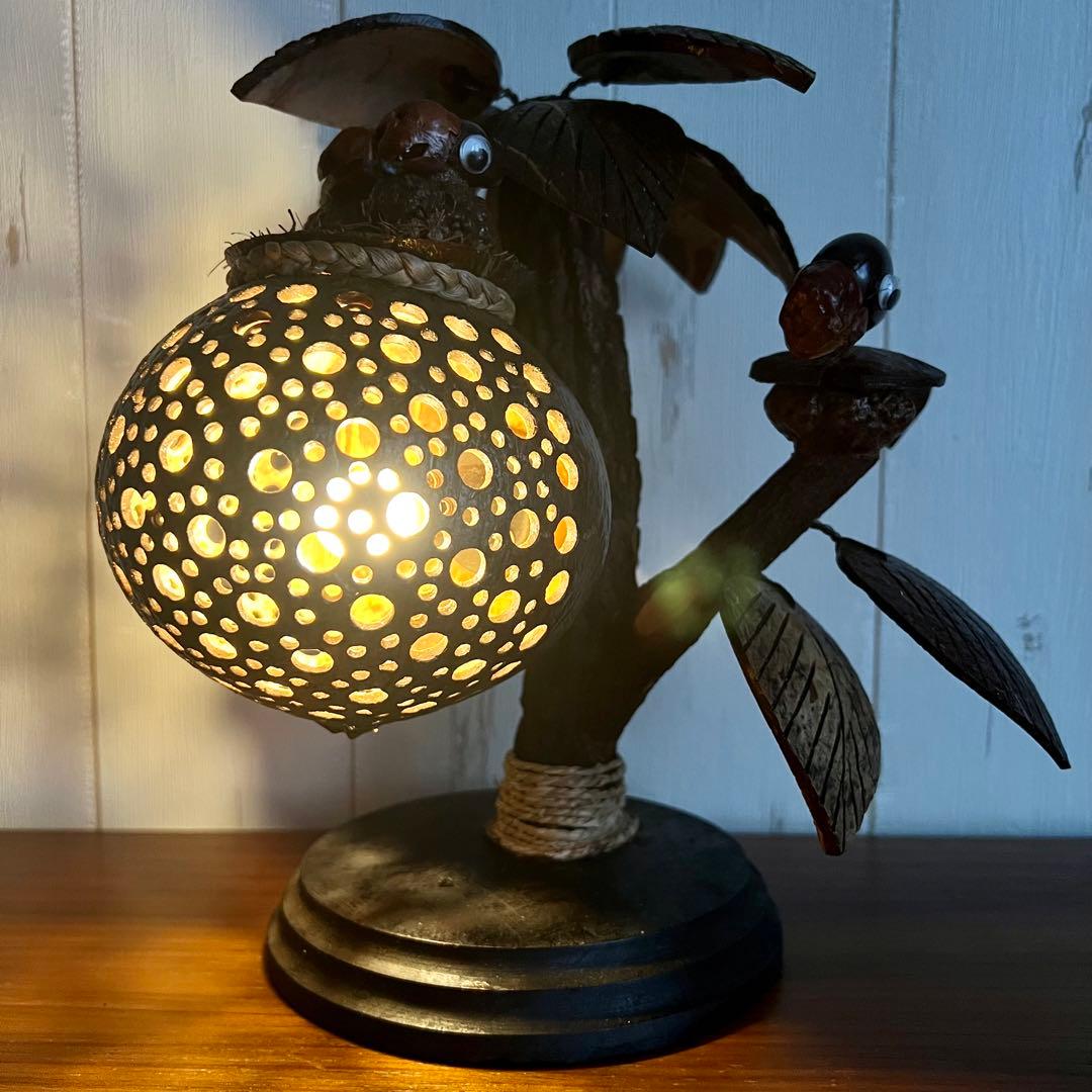 ヤシの木ライト⑥ ヤシの木ランプ ココナッツライト ココナッツランプ 卓上ライト