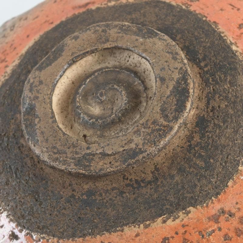 茶道具　芳幽軒　加藤石春作　赤楽茶碗　共布共箱　V　9429