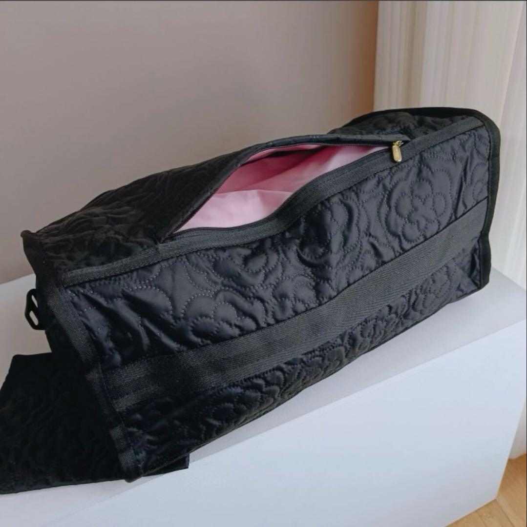 LeSportsac ボストンバッグ ブラック　パフィーブロッサムズ　黒　花柄
