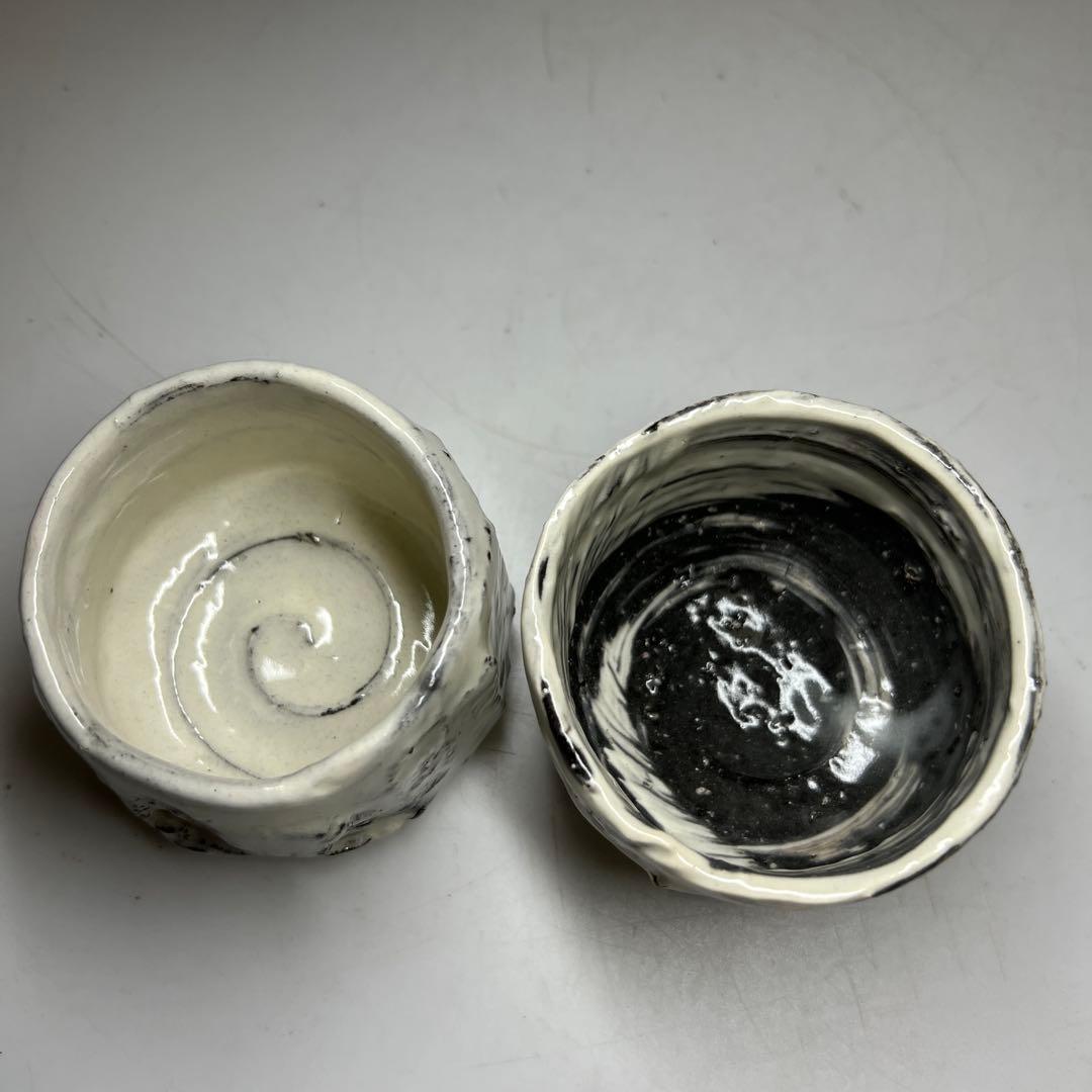 出来良　西端大備丹波焼　ぐい呑2客　共箱　東Y8-0113☆2F