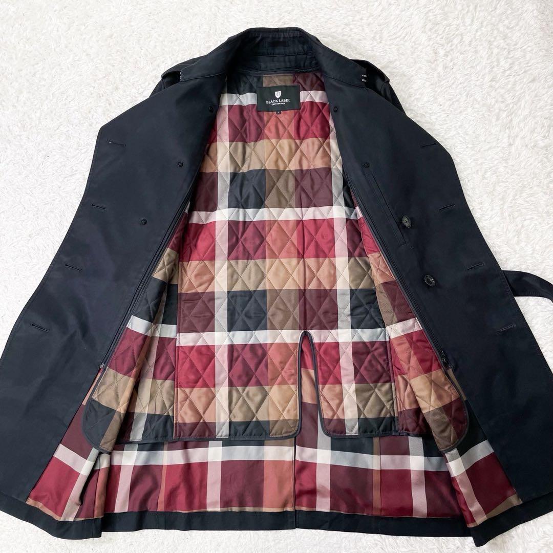 ブラックレーベルクレストブリッジ トレンチコート ライナー キルティング L 黒
